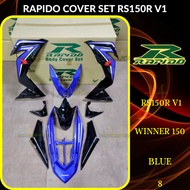 RAPIDO COVER SET RS150R/RS150 V1 WINNER 150 (8) BLUE (STICKER TANAM/AIRBRUSH) COVERSET