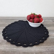 4 件組鉤針 PLACEMAT 鉤針桌布 針織杯墊 餐巾 餐桌裝飾