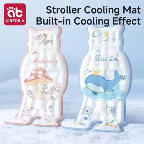 AIBEDILA Universal Baby Cooling Pad Ice Silk Breathable Summer Liner for Stroller Wagon Baby Car Sea