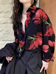 Retro Hong Kong Style Floral Shirt Mens Womens 80s Studio Nostalgic Group Building Annual Meeting St