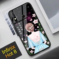 Softcase Glass Kaca  Infinix Hot 8 - Casing Hp Infinix Hot 8 - C27 - Pelindung hp  - Case Handphone - Casing Handphone