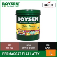 ♞Boysen Color Series Permacoat Flat Latex Paint Black B791- 1 Liter