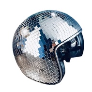 【Household groceries】 Classic Disco Ball Helmet Mirror Glitter Ball Helmets Hat for Club Bar Party F