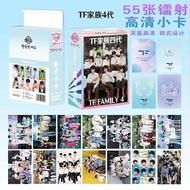 饭制TF四代镭射卡55张自印卡同款3寸LOMO卡周边圆角高清照片明星周边TF 4th Generation Laser Card 55 Self-printed Cards SameMG