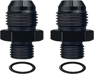 PRUNkuar 8AN Flare to 6AN ORB Male O-Ring Fuel Rail Adapter Fitting Black 2Pcs