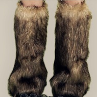 Threadless Faux Fur Leggings - Winter Leg & Foot Warmer