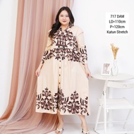BIGSIZE DRESS BATIK SARAS JUMBO 717 XXL Terusan Kerja Kantor Wanita Modern Modis Murah Kondangan Pes