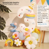 Set Trụ Bóng Số Mũ Chóp Trang Trí Sinh Nhật Cho Bé Trai Bé Gái Bandori