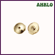 AHKLO Sinya 18K อุปกรณ์เสริมการค้นพบเครื่องประดับแสตมป์ Au750ของแท้แผ่นตุ้มหูทองแท้ล็อคตะขอด้านหลัง 