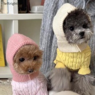 [leftright] Pet Dog Knitted Hat Cozy Soft Knit Hooded Scarf Essential Pet Warm Hat Winter Dog'S Hat 