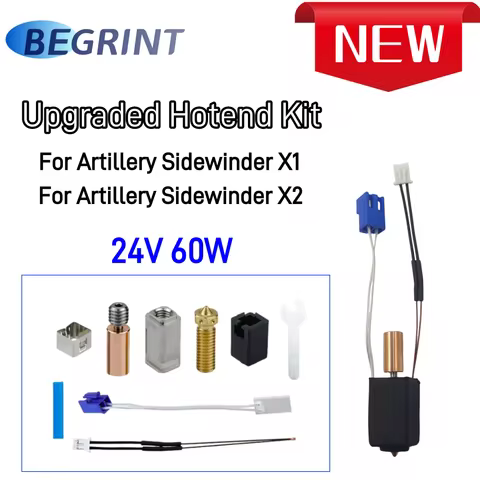 For Artillery Sidewinder X2 Hotend Upgrade Sidewinder X1 Hotend Kit 24V 64W Heating Tube Thermistor 