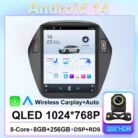 9.7 inch Car radio For Hyundai lX35 Tucson 2009-2015 Android 14 Multimedia Video Player no 2 Din Car