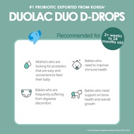 Duolac Baby Probiotics Duo D-Drops 7.5ml | Healthy Gut &amp; Growth, Vit D | Bifibaby / BioGaia / NewGen / Ivenet / Lactokid