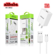 original Alibaba Ali-3602 2.4A high quality USB fast charger and fast cable