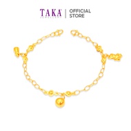 TAKA Jewellery 916 Gold Baby Anklet with Bell, Bear and Milk Bottle