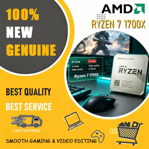 AMD Ryzen 7 1700X Eight-Core 3.4 GHz Socket AM4 AMD R7 1700X CPU Processor YD170XBCM88AE high TOPS