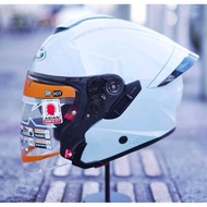 INK TERRA 2 SOLID STEEL BLUE ORIGINAL | DOUBLE VISOR | NEW INK TERRA 2 HALF FACE HELMET ORIGINALbiru