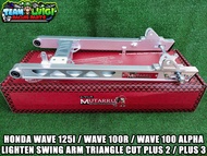 MUTARRU LIGHTEN SWING ARM TRIANGLE CUT PLUS 2 / PLUS 3 FOR HONDA WAVE 125i / WAVE 100R / WAVE 100 AL