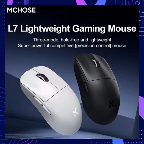 MCHOSE L7 Ultra-Light Wireless Gaming Mouse - Optical Mice for Esports - Ergonomic Design - High Pre