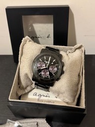 Agnes B. Watch 紫圈黑鋼錶