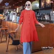 LABILA LONG TUNIK BIGSIZE BAJU ATASAN WANITA JUMBO BAHAN COTTON LINEN LD 120
