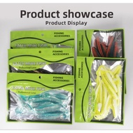 【Mr. Fish】Lure Soft Bait Fish Bait  Lure Fishing Gear Fake Bait  T Tail Roll Tail 10 Bagged Soft Ins