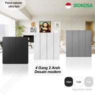 SOKOSA 2 Way Hotel Switch Light Switch On Off Push On Switch - 4 Gang 2 Way 2 Way/