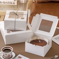 White Cake box 7 / 8 /10 inch white transparent window single layer cake boxes