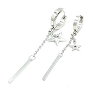 Dangling Earrings Titanium Steel Long Round Buckle Hoop Non-Rust Japanese Korean Style Popular Can W