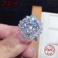 JDK 5 Karat Full Diamond Eight Hearts Eight Arrows PT950 Women's Open Ring 5A Zircon
