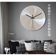 jam dinding jam dinding besar Stainless Steel Modern Minimalist Industrial Style Silver Living Room 