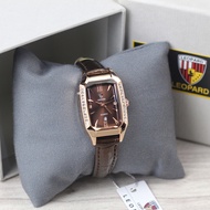 Jam tangan Wanita Leopard 8086 tanggal aktif tali kulit kotak analog original