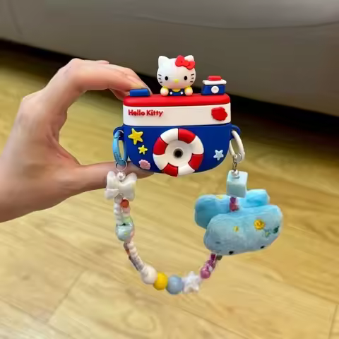 Anime Kawaii Sanrio Hello Kitty Camera Design AirPods 4 Case Compatible with AirPods Pro 2 and AirPo