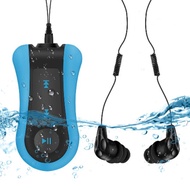 AGPTEK 8GB Swimming MP3, S12 IPX8 Waterproof Music Player for Swimming/Running/Training/Gym, Blue