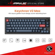 Keychron V2 Max ANSI 65% Layout 67 Key Carbon Black RGB Wireless Keyboard - Knob Red / Banana Switch