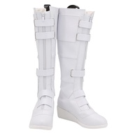 Verycos Women's Natasha Romanoff Cosplay Boots Shoes White Zip Soft Halloween Costume Props