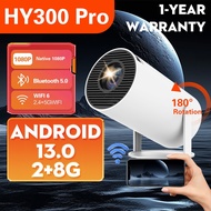 HY300pro Mini Portable Projector Android 13 Intelligent Wireless Mobile Screen 1080P 180 ° Flip Home