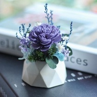 石膏擴香桌花-主花索拉花款 香氛擺飾 永生桌花 辦公療癒小物