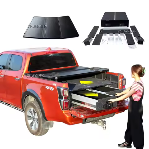 Pick up Truck Bed Cover Tri-fold Hard Aluminum Manual Foton Tunland Tonneau Cover F150 for Ford Rang