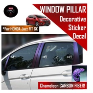 🔥SG SELLER🔥 Honda Jazz/Fit GK GK3 GK5 Car Window Pillar Door Sticker CHAMELEON Carbon Fiber Protector Decal Accessories