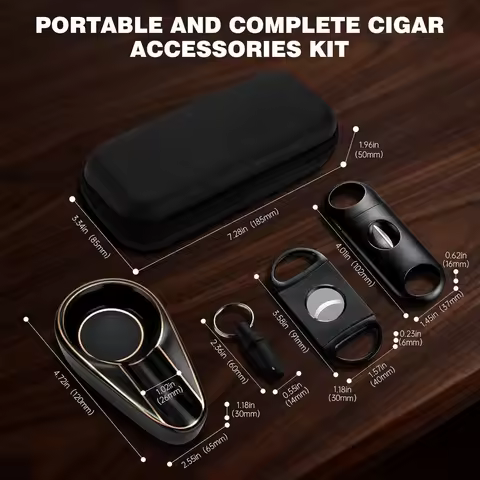 Cigars Tools Cigar Cutter Set Cuter Cigar Home Ashtray Portable Bag Cigars Tray Supplies Accessories