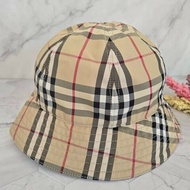 BURBERRY 巴寶莉  經典格紋漁夫帽(典藏米)~近新品閒置品