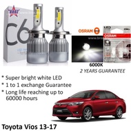 Toyota Vios 13-17(projector headlamp Head Lamp)9012 C6 LED Light (Free Osram T10 LED)