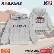 RailFans Kids' Zipper Jacket Children's Zipper Hoodie with Locomotive Train Image CC201