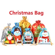 SG Seller! Drawstring Christmas Bag Wrapping Bag Gift Bag Drawstring Bag Cartoon Design
