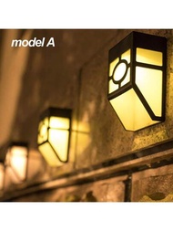 1入組太陽能燈，太陽能LED防水階梯燈，適用於甲板、柵欄、庭院、前門、樓梯、景觀、庭院和車道路徑壁燈