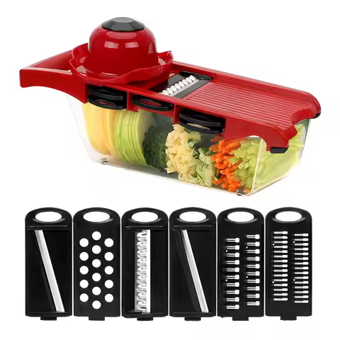 HILIFE Kitchen Gadget Multi-function 6 Blades Slicer Vegetable Mandoline Slicer Cooking Tool Sets Fr