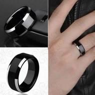 [4S Grosir Solo] Cincin Titanium Hitam Polos Kualitas Super Cincin