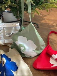 芬蘭Marimekko Flower 25新品時尚復古花朵印花帆布托特包