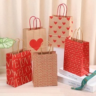 15pcs/5pcs/3pcs LOVE Gift Bag, Wedding Gift Bag, Mother's Day Gift Bag, LOVE Paper Kraft Paper Bag, 